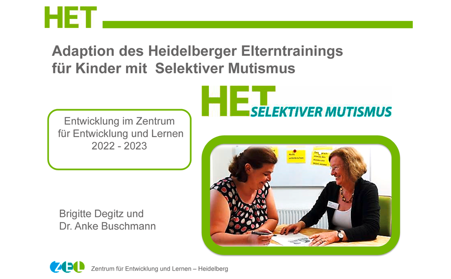 Abbildung einer Vortragsfolie zum Heidelberger Elterntraining Selektiver Mutismus