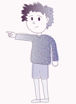 Ilustration - Kind zeigt auf